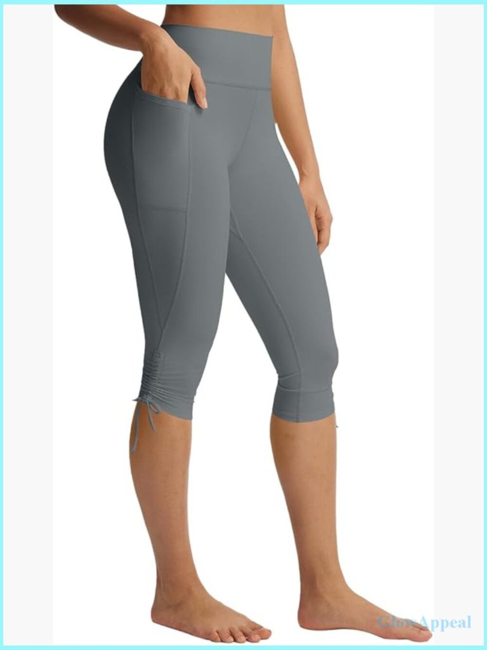 High Waisted Capri Leggings with Pockets Tummy Control Workout Capris